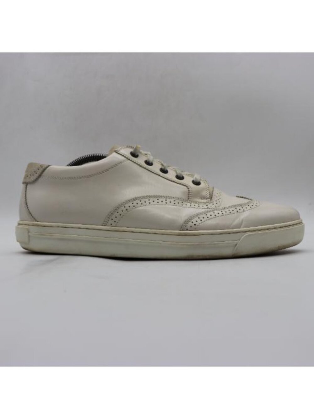 Giorgio Armani White Leather Wingtip Sneakers Men's Size EU 45 Casual Shoes